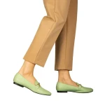 Dineb zöld női mokaszin műbőrből