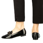 Neka fekete színű műbőr női mokaszin