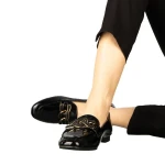 Neka fekete színű műbőr női mokaszin