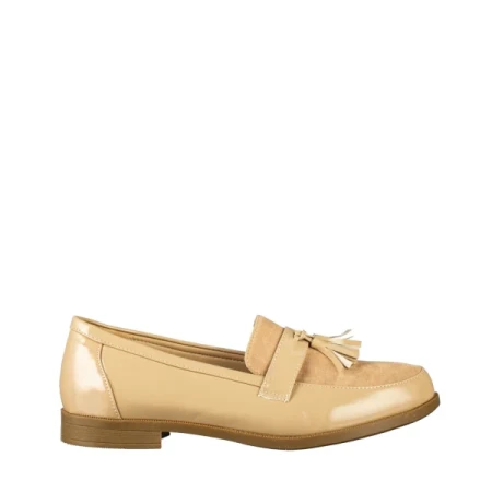 Simy női bézs színű műbőr mokaszin