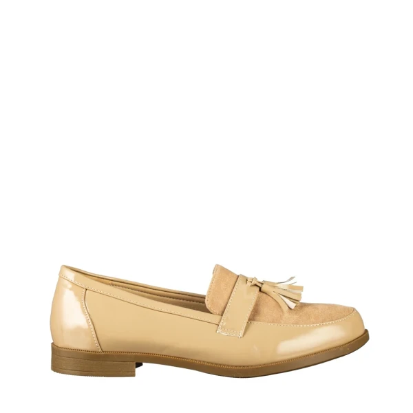 Simy női bézs színű műbőr mokaszin