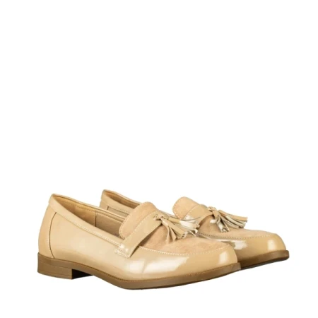 Simy női bézs színű műbőr mokaszin