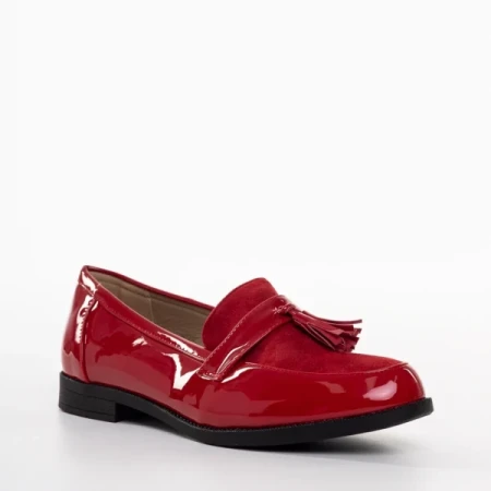 Simy női piros színű műbőr mokaszin