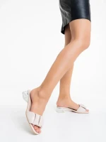 Blaire bézs, műbőr női papucs sarokkal