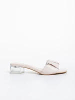 Blaire bézs, műbőr női papucs sarokkal