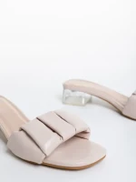 Blaire bézs, műbőr női papucs sarokkal