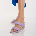 Mylah lila, műbőr női papucs sarokkal