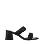 Mylah fekete, műbőr női papucs sarokkal