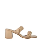 Mylah bézs, műbőr női papucs sarokkal