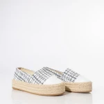 Vienna fehér, textil anyagból készült női espadrile