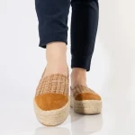 Vienna camel, textil anyagból készült női espadrile