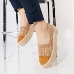 Vienna camel, textil anyagból készült női espadrile