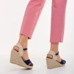 Eligma kék, textil anyagból készült női szandál