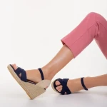 Eligma kék, textil anyagból készült női szandál