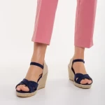 Eligma kék, textil anyagból készült női szandál