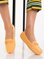 Ariella narancssárga, műbőr női mokaszin