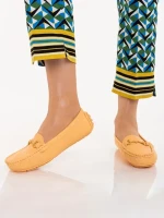 Ariella narancssárga, műbőr női mokaszin