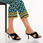 Berta fekete, műbőr női papucs