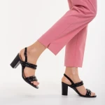 Nicolle fekete, műbőr női szandál sarokkal