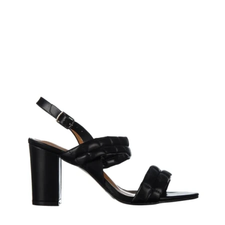 Nicolle fekete, műbőr női szandál sarokkal