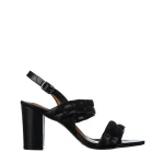 Nicolle fekete, műbőr női szandál sarokkal