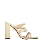 Melina bézs, műbőr női papucs sarokkal