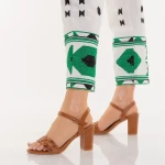 Eufrasia camel, műbőr női szandál sarokkal