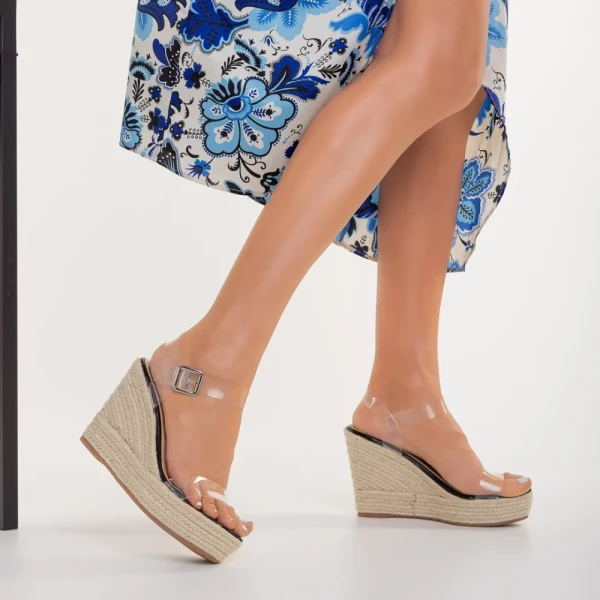 Yumma fekete, műbőr női szandál