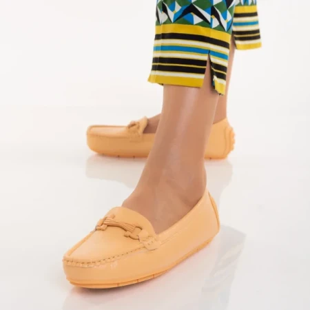 Cecil narancssárga, műbőr női mokaszin