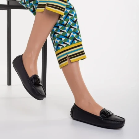 Addison fekete, műbőr női mokaszin