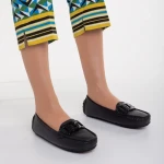 Addison fekete, műbőr női mokaszin