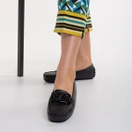 Addison fekete, műbőr női mokaszin