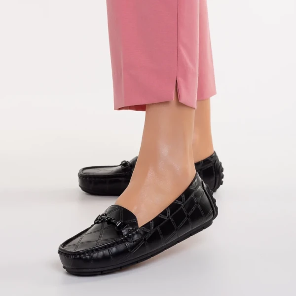 Ariella fekete, műbőr női mokaszin