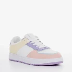 Zhuri rózsaszín és sárga, műbőr női sportcipő