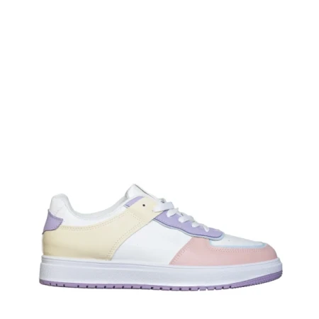 Zhuri rózsaszín és sárga, műbőr női sportcipő