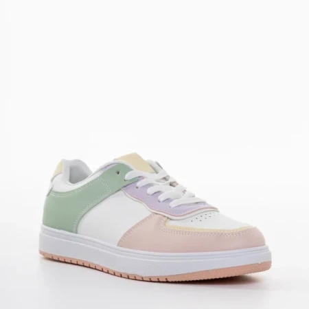 Zhuri rózsaszín és zöld, műbőr női sportcipő