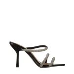 Selene fekete, műbőr női papucs sarokkal