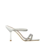 Selene fehér, műbőr női papucs sarokkal