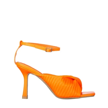 Zuleika narancssárga, műbőr női szandál sarokkal