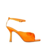 Zuleika narancssárga, műbőr női szandál sarokkal
