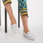 Ariella fehér, műbőr női mokaszin