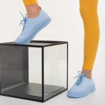 Stere kék női teniszcipő textil anyagból