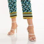 Egypt fehér, műbőr női szandál sarokkal