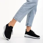 Eryla fekete és fehér női sportcipő, textil anyagból