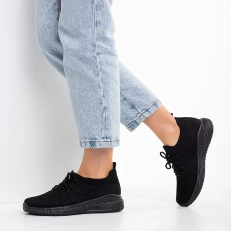Eryla fekete női sportcipő, textil anyagból