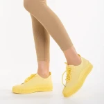 Stere sárga női tornacipő, textil anyagból