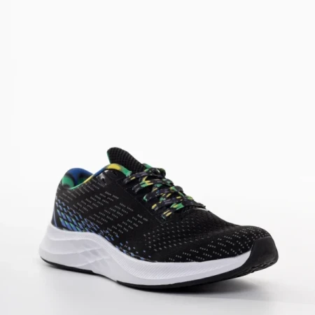 Bendi fekete és kék férfi sportcipő, textil anyagból