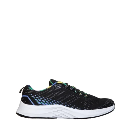 Bendi fekete és kék férfi sportcipő, textil anyagból