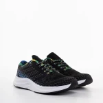 Bendi fekete és kék férfi sportcipő, textil anyagból