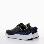 Bendi fekete és kék férfi sportcipő, textil anyagból